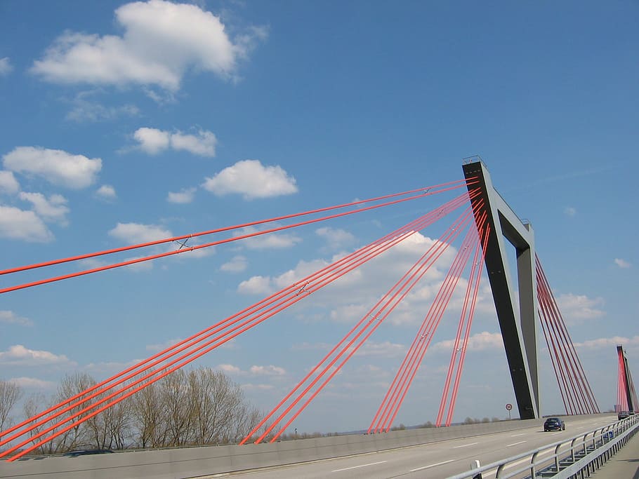 bridge, highway, a40, airport, airport bridge, düsseldorf, HD wallpaper