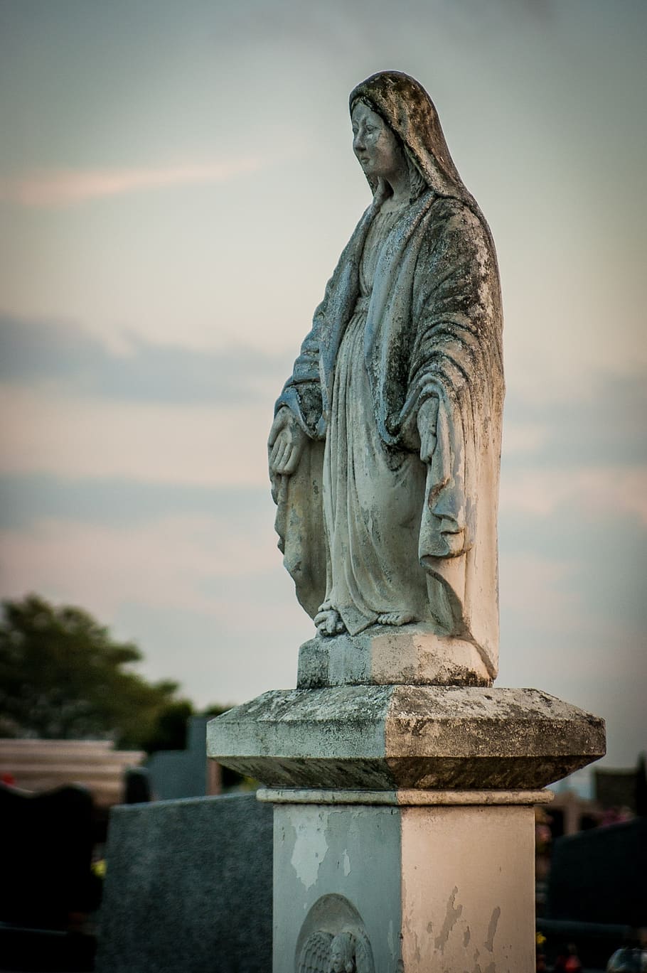 cemetery, figure, old, poland, sculpture, art and craft, statue HD wallpaper