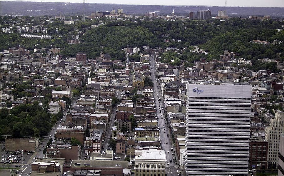 Cityscape of Cincinnati, Ohio, buildings, development, photos