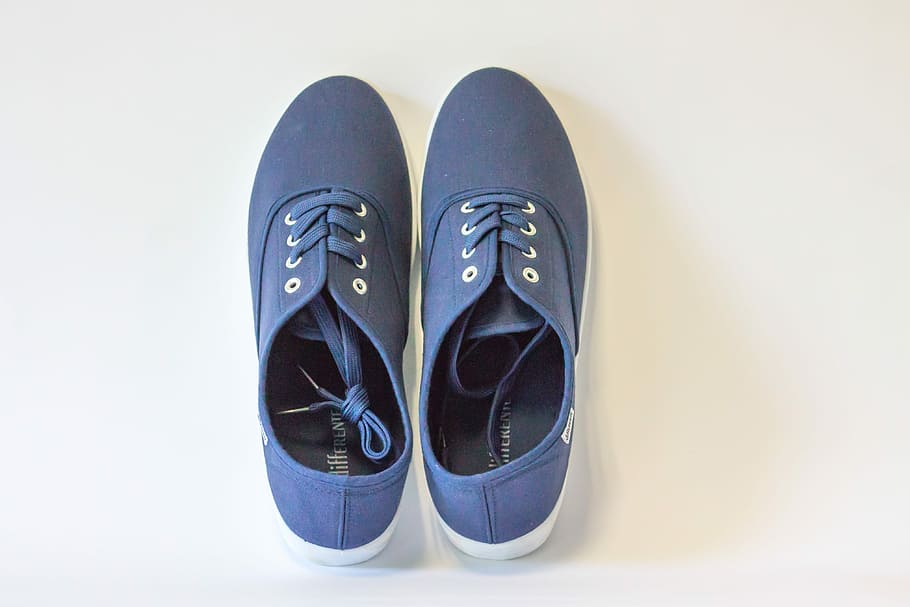pair of blue low-top sneakers, Hipster, Ecommerce, Shop, Fashion