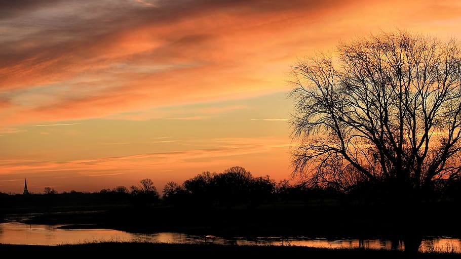 landscape, sunset, twilight, nature, sky, evening sky, clouds HD wallpaper