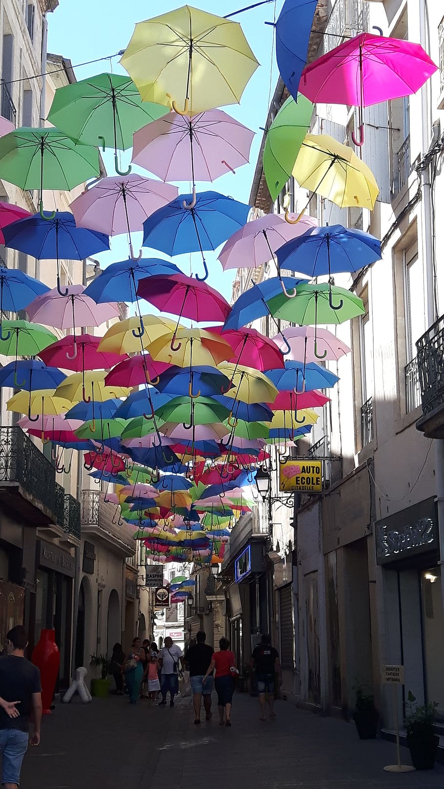 Bordeaux, Parasol, Shops, umbrella, multi colored, built structure HD wallpaper