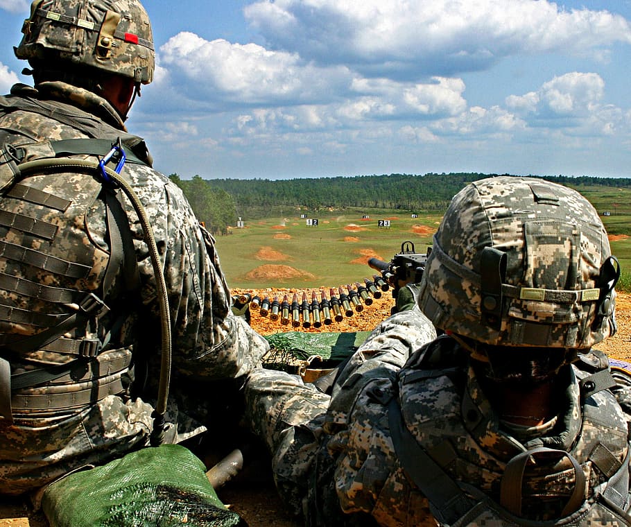 Ammunition and gun training for Echo Company in Mississippi, .50-caliber