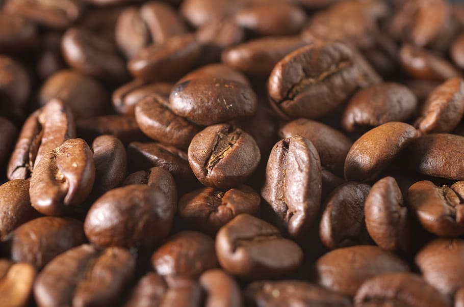 brown coffee beans, coffee beans, food, food and drink, large group of objects HD wallpaper
