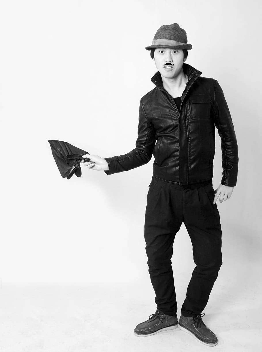 Black And White, Portrait, Chaplin, young adult, adults only HD wallpaper