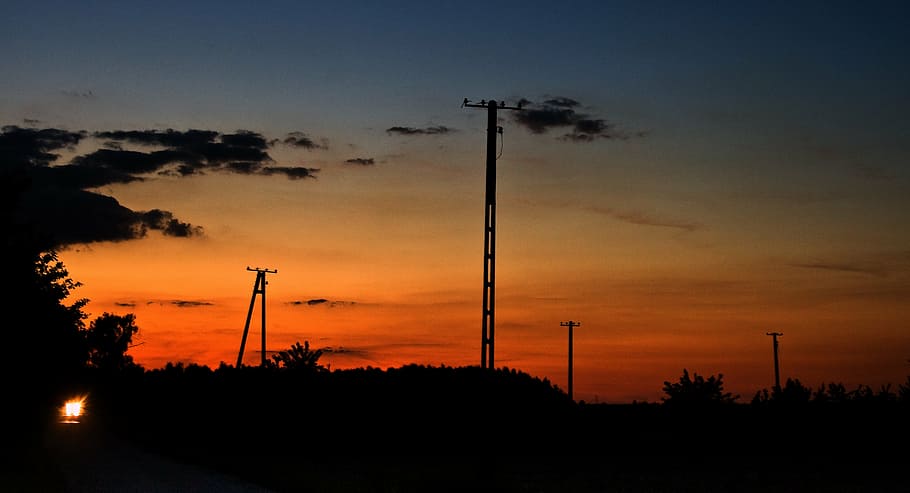 sunset, evening, warm, evening sky, cloud, silhouette, cloud - sky HD wallpaper