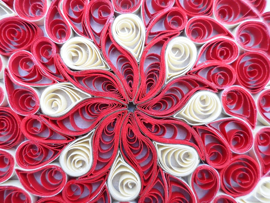 Geometry, Filigree, Paper, red, backgrounds, pattern, abstract HD wallpaper