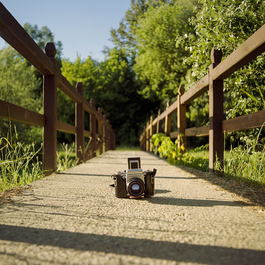 camera, bridge, lake, rural, pentacon, lifestyle, photography HD wallpaper