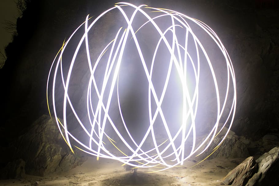 light, white, streak, trail, contrast, bright, black, perspective HD wallpaper