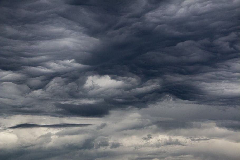 gray clouds digital wallpaper, white and black cloudy sky, overcast, HD wallpaper