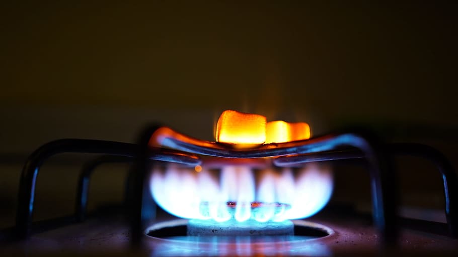 On Gas Burner, abstract, blur, bright, burning, burnt, close-up HD wallpaper