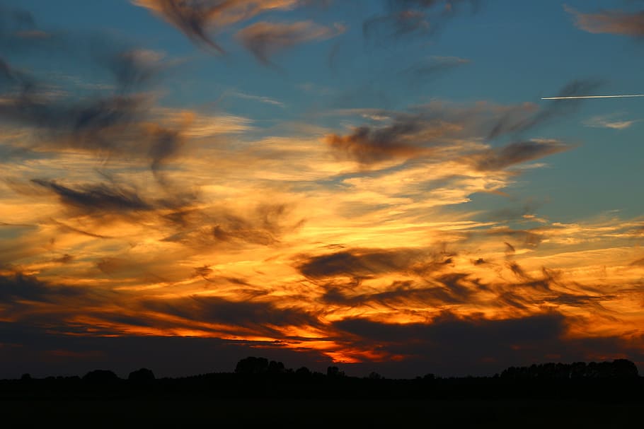 Sky, Clouds, Evening, afterglow, evening sky, sunset, abendstimmung HD wallpaper