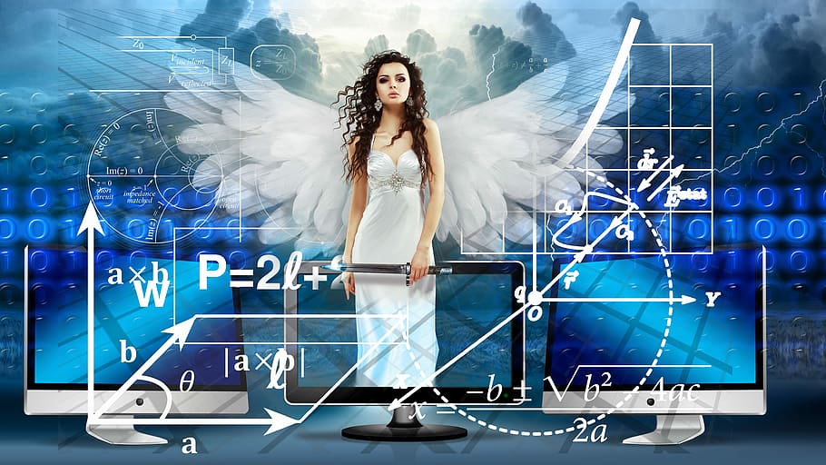 woman in white sleeveless dress, spirituality, science, angel, HD wallpaper