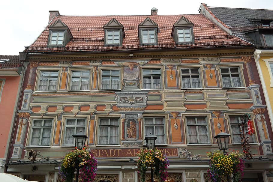 Füssen, Home, Facade, haeuserfassde, painted, city pharmacy HD wallpaper