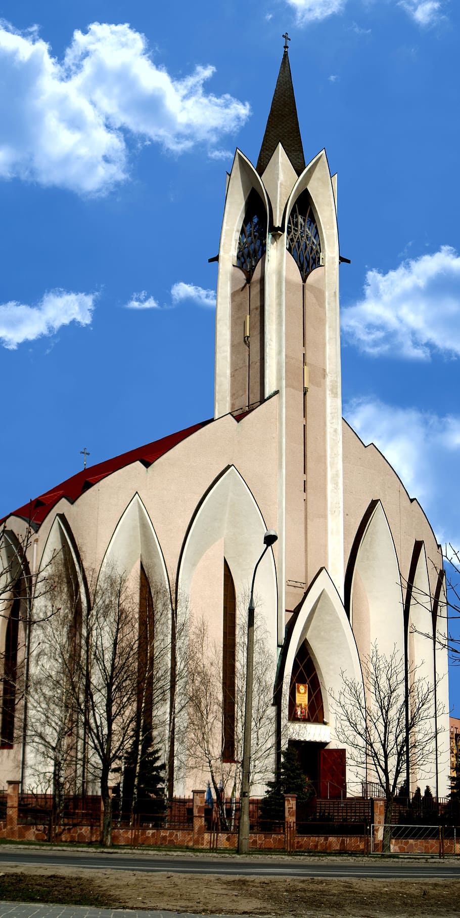church, sky, blue, cloud, prayer, god, jesus, cross, poland HD wallpaper