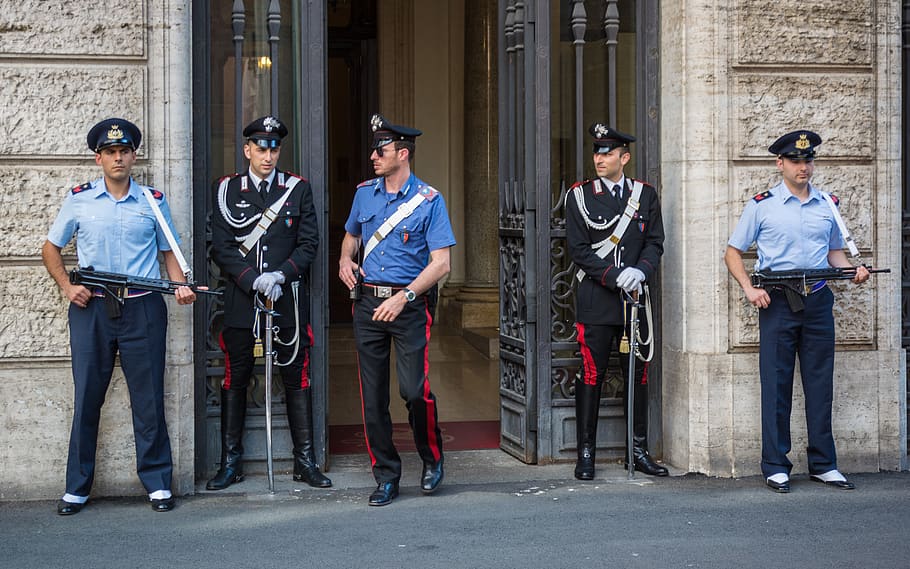 carabinieri, honor guard, rome, italy, group of people, architecture, HD wallpaper