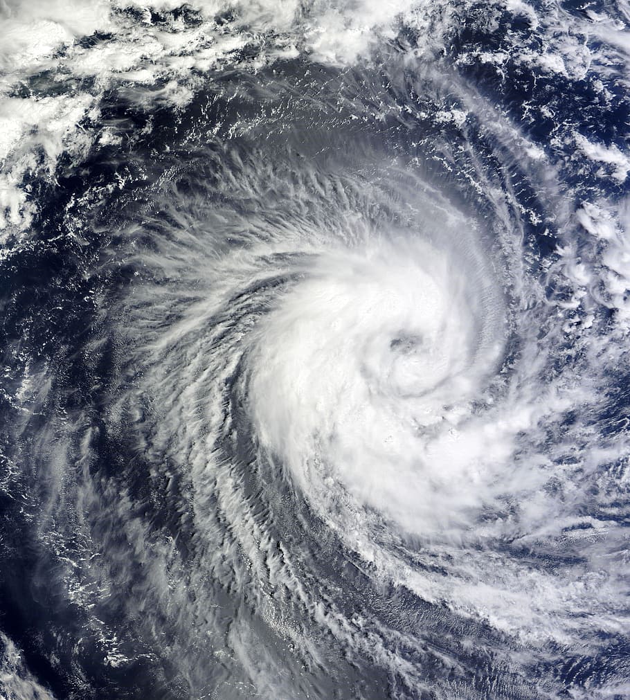 Typhoon, winter storm, hurricane, cyclone, wind, aerial view, HD wallpaper