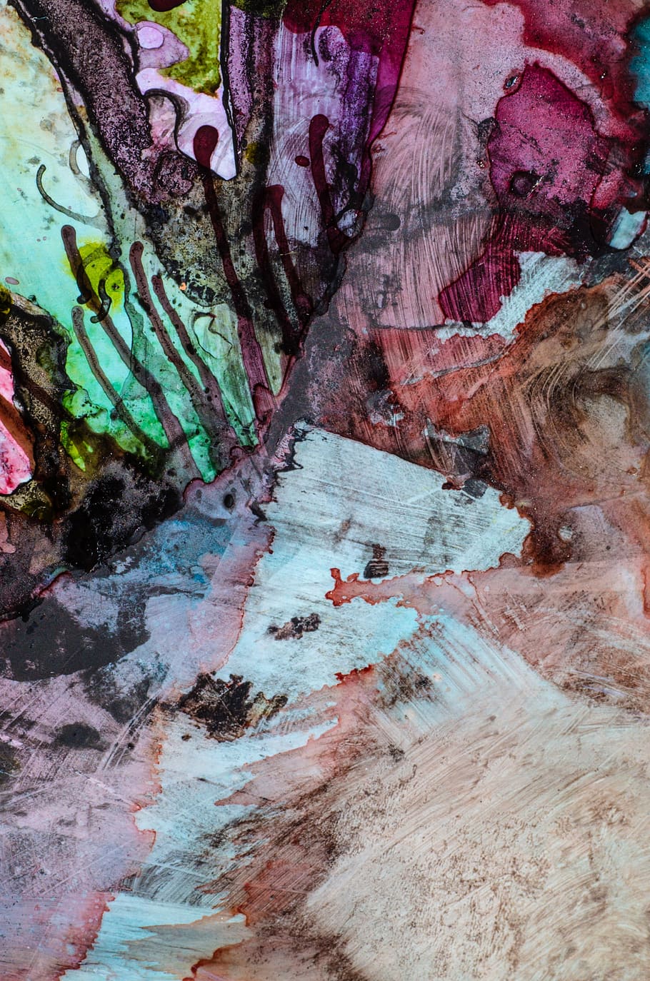 abstract painting, background, ink, structure, modern, surreal HD wallpaper