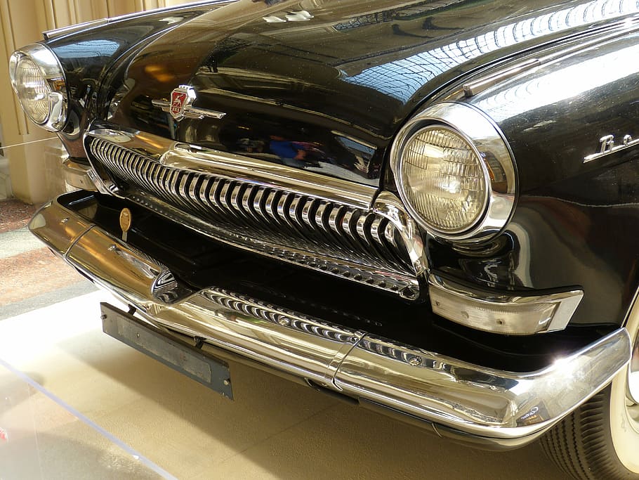auto, oldtimer, automotive, vehicle, classic, spotlight, grille HD wallpaper