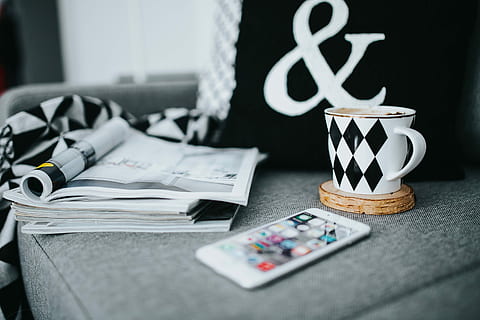 Resting with magazines and cup of coffee, interior, relaxing HD wallpaper
