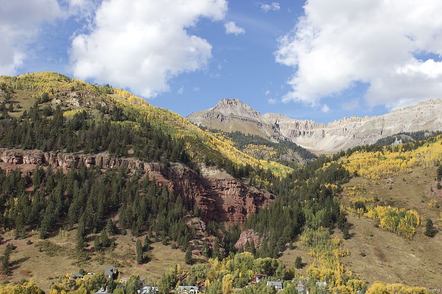 telluride, valley, colorado, autumn, aspen, fall, sky, scenics - nature, HD wallpaper