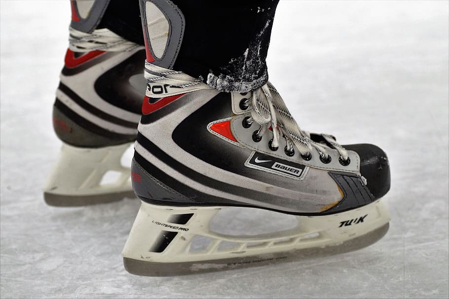 HD wallpaper: pair of black hockey skates, polar area, the blade ...