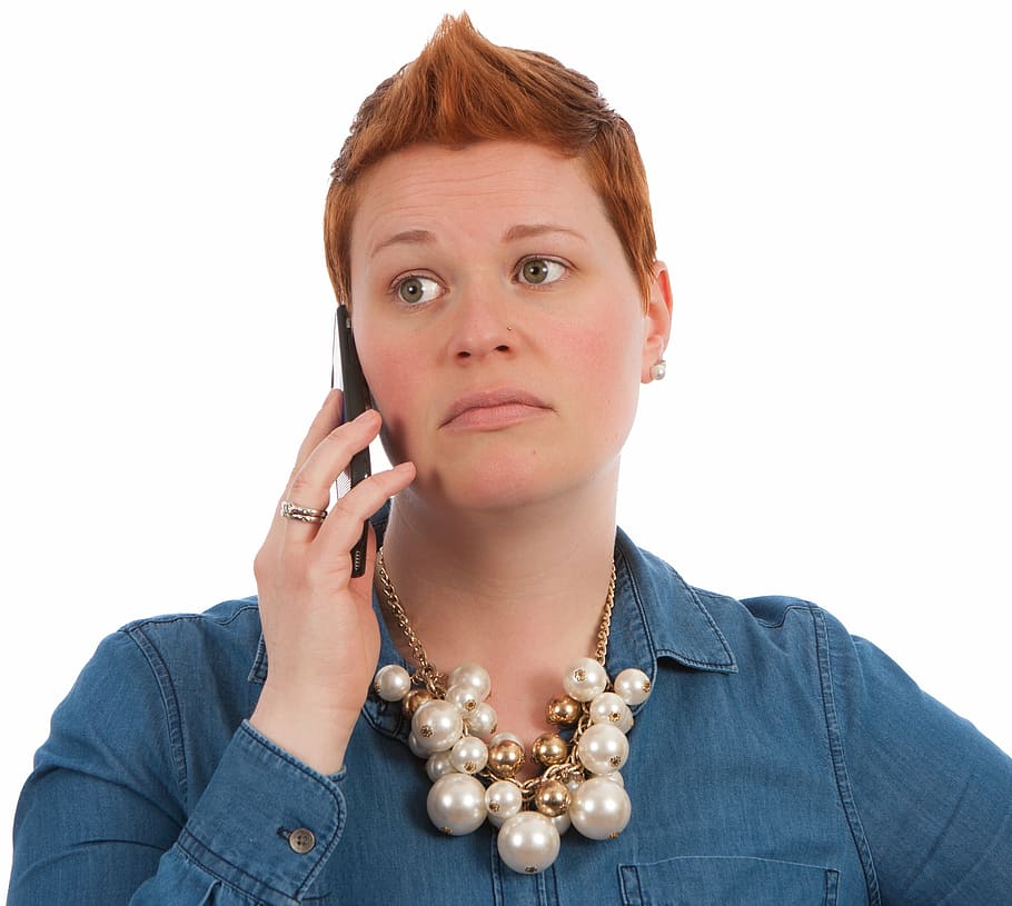 woman listening on cellular phone, poses, elearning, female HD wallpaper
