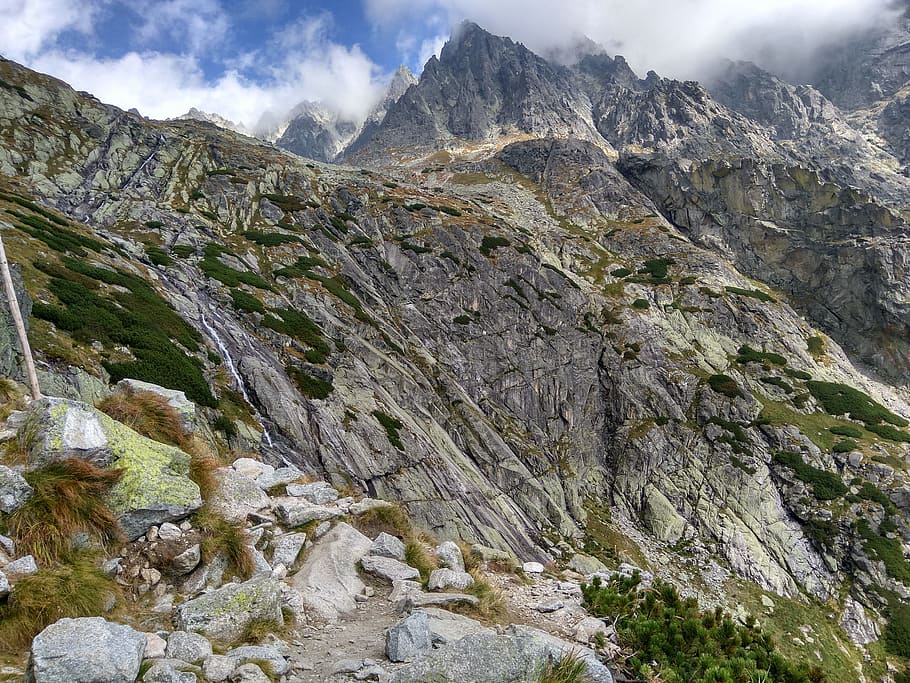 Path, Cottage, terry, mountain, mountain range, nature, scenics HD wallpaper
