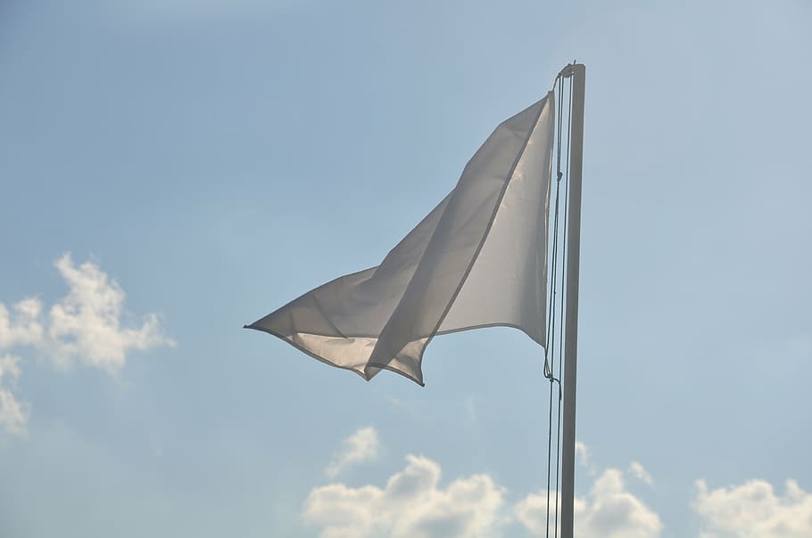 flag, sea, summer, sky, low angle view, cloud - sky, no people HD wallpaper