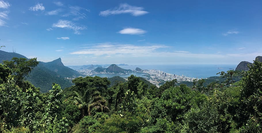 rio, landscape, selva, mountain, scenics - nature, tree, sky HD wallpaper