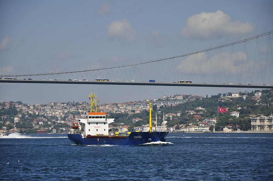 istanbul, strait, bridge, transportation, water, nautical vessel HD wallpaper