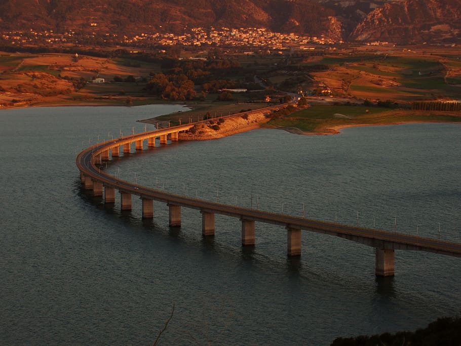 Greece, Macedonia, Bridge, Design, engineering, landmark, architecture HD wallpaper