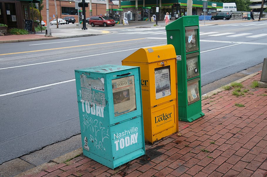newspaper, stand, reading, success, street, nashville, information HD wallpaper