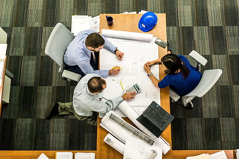 Overhead shot of business meeting, various, office, men, teamwork HD wallpaper