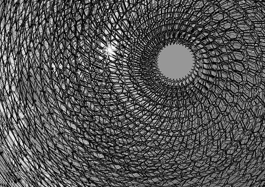 grayscale photo of whirlpool wallpaper, architecture, building HD wallpaper