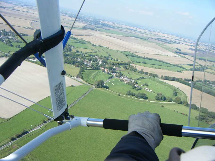 microlight, avebury, flying, sport, outdoors, nature, landscape HD wallpaper
