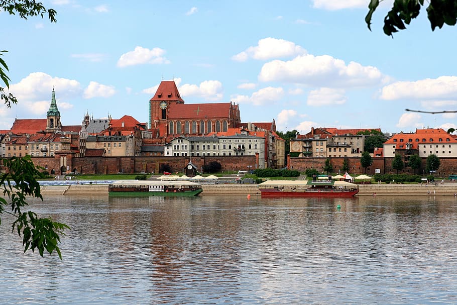 toruń, poland, old, city, castle, panorama, wisla, river, travel, HD wallpaper