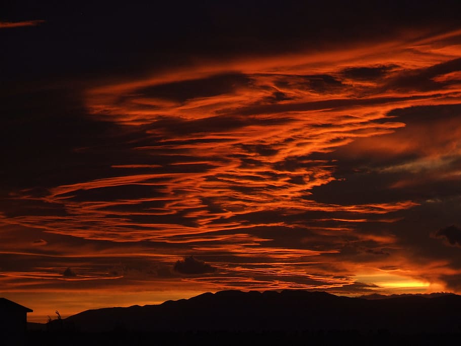 Spain, Tarragona, riumar, sky, sunset, silhouette, dramatic sky HD wallpaper