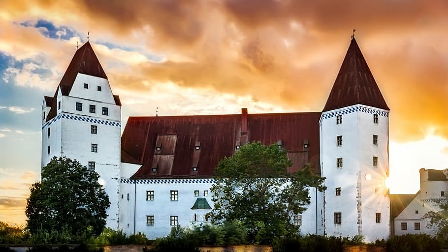 castle, bavaria, germany, sky, architecture, building exterior HD wallpaper
