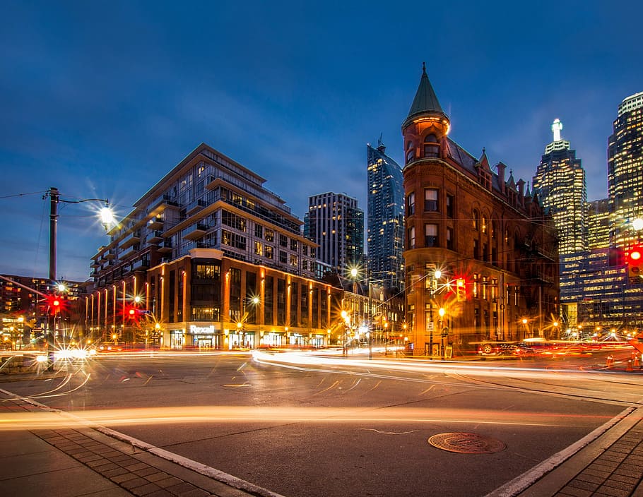 time lapse photography of cars at city road, lights, night HD wallpaper