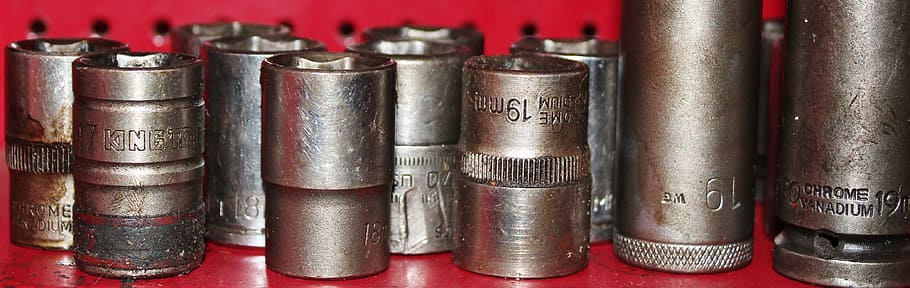 silver metal atomizer lot, workshop, tool, allen, wrench, towers HD wallpaper