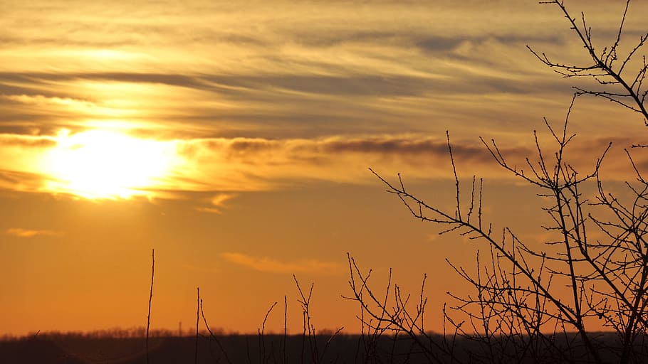 Sunset, Rest, summer, nature, dusk, sky, landscape, sunlight HD wallpaper