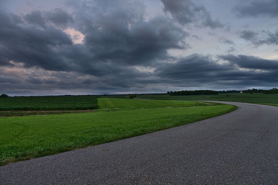 clouds, cloudy, sunset, sky, weather, heaven, road, colorful HD wallpaper
