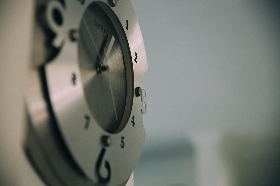 numbers, steel, clock, close-up, time, no people, indoors, selective focus HD wallpaper