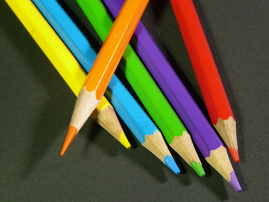 colored pencils, paint, pens, colour pencils, colorful, pointed, HD wallpaper