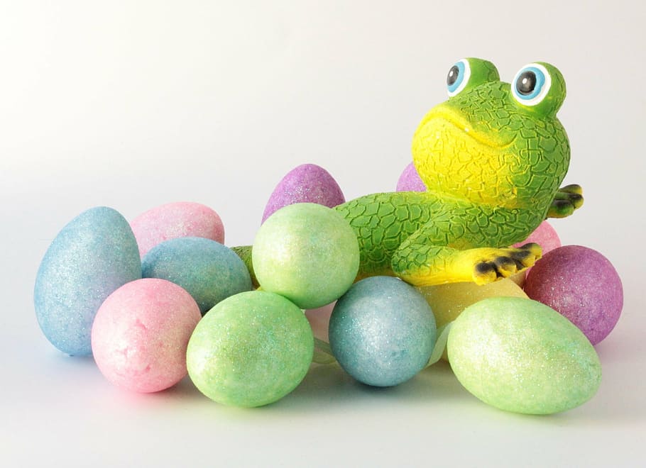 easter eggs, colorful, happy easter, decoration, gecko spring HD wallpaper