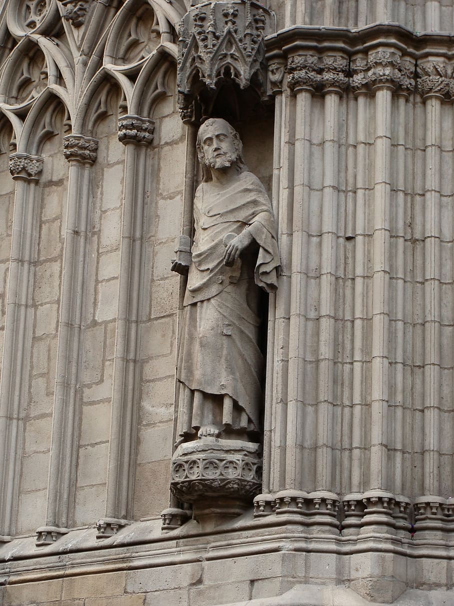 saint, statue, sculpture, art, medieval, gothic, christian HD wallpaper