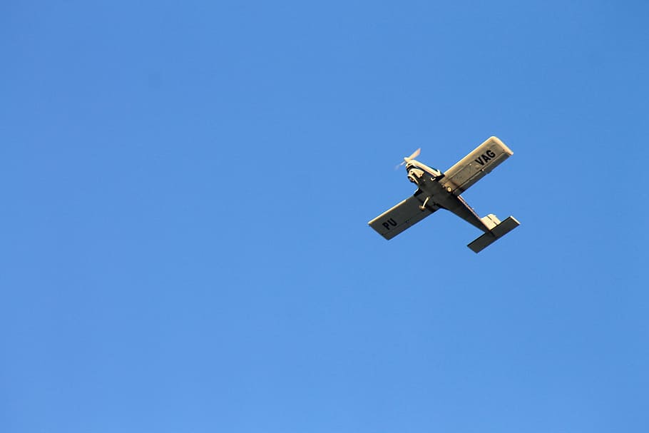 sky, blue, plane, day, blue sky, wing, landscape, brazil, flying HD wallpaper