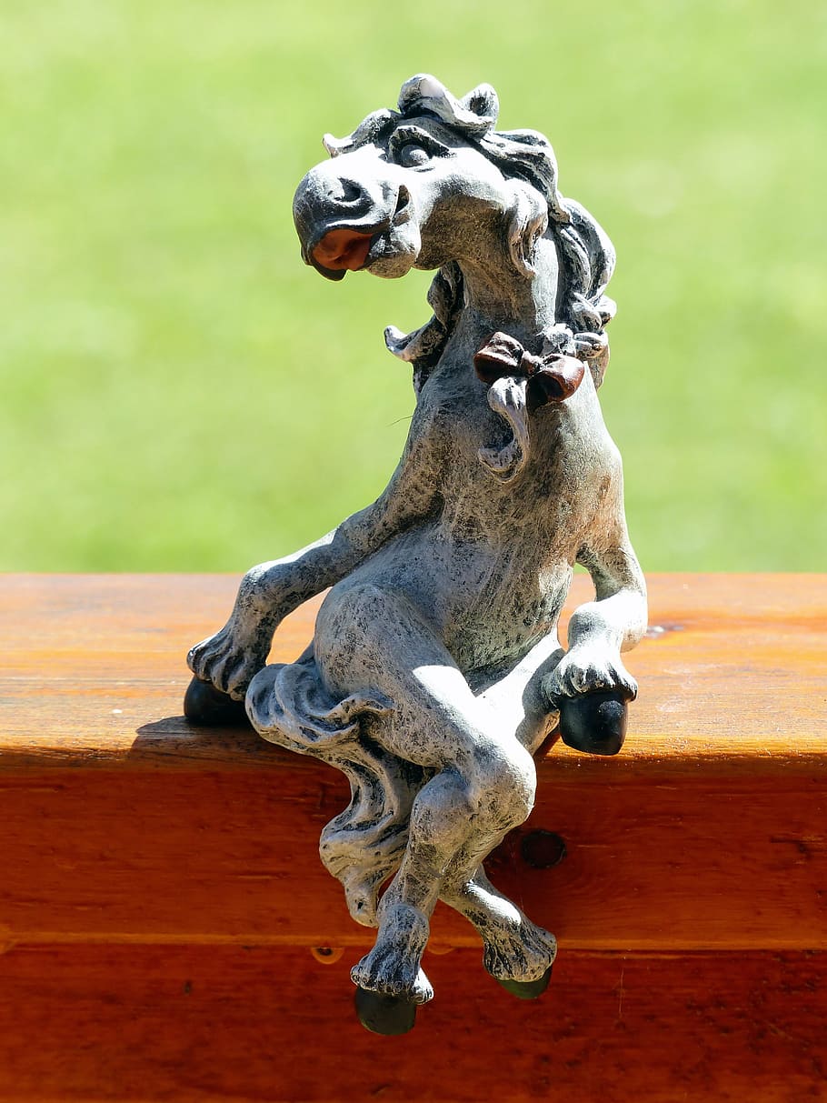 horse, statue, stone, sculpture, funny, decoration, animal HD wallpaper
