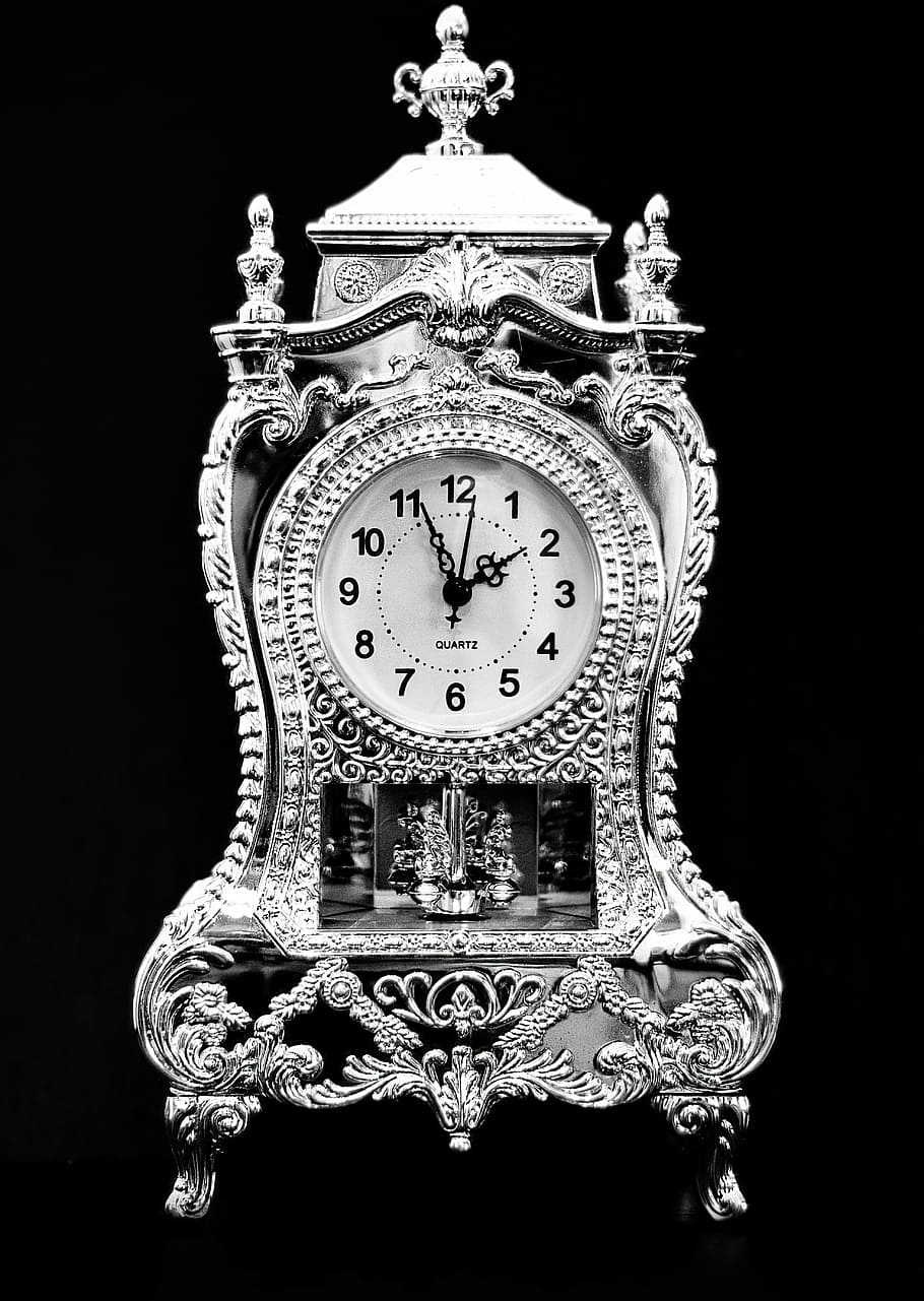 clock, time, silver, analog, time of, pointer, watches, old HD wallpaper